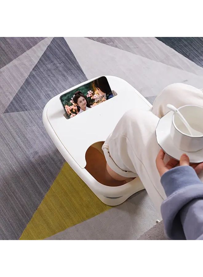 White Foot Bath Bucket With Lid And Scraper Portable Foldable Soak Tub For Home Relaxation - Image 5